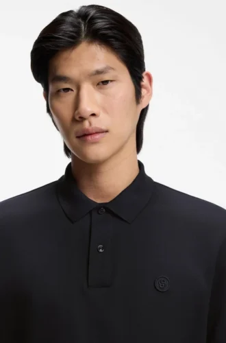 Cotton-piqué polo shirt with Double B monogram