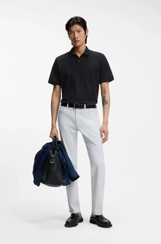 Cotton-piqué polo shirt with Double B monogram Cotton-piqué polo shirt with Double B monogram