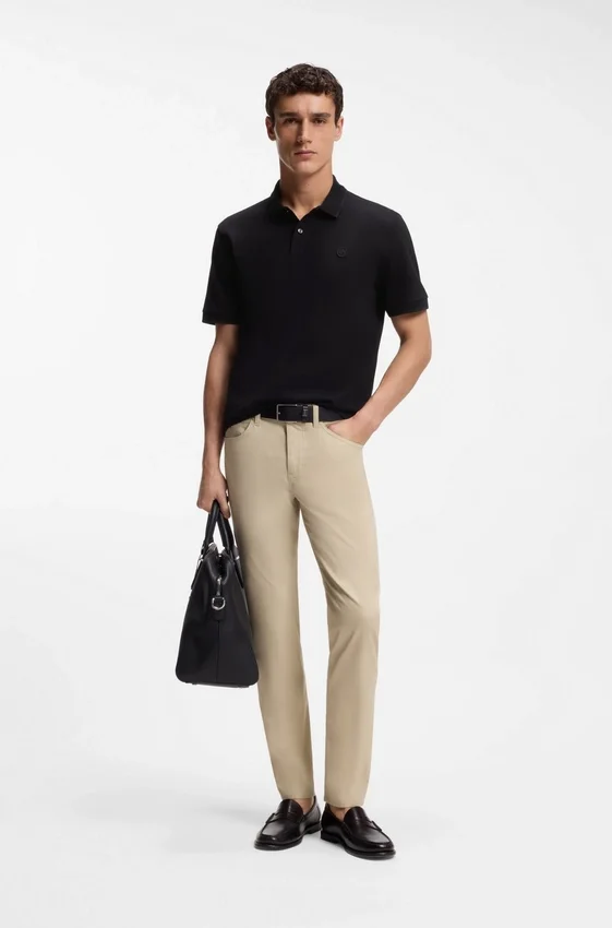 Cotton-piqué polo shirt with Double B monogram Cotton-piqué polo shirt with Double B monogram