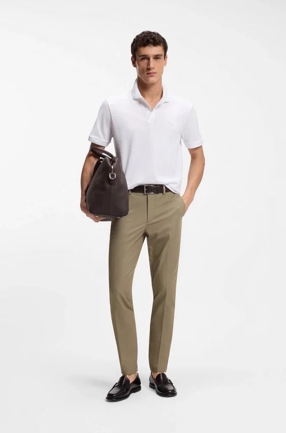 Cotton-piqué polo shirt with Double B monogram Cotton-piqué polo shirt with Double B monogram