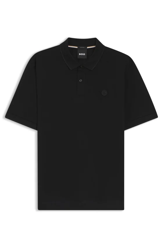 Cotton-piqué polo shirt with Double B monogram Cotton-piqué polo shirt with Double B monogram