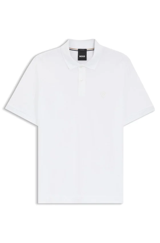 Cotton-piqué polo shirt with Double B monogram Cotton-piqué polo shirt with Double B monogram