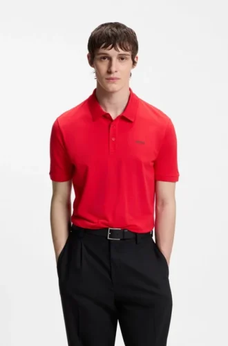 Cotton-piqué polo shirt with logo print