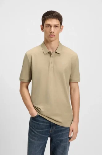 Cotton-piqué polo shirt with logo print