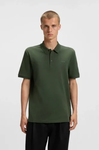 Cotton-piqué polo shirt with logo print
