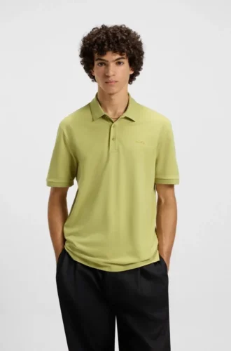 Cotton-piqué polo shirt with logo print