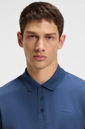 Cotton-piqué polo shirt with logo print