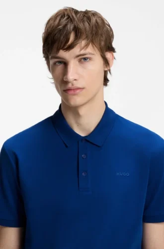 Cotton-piqué polo shirt with logo print