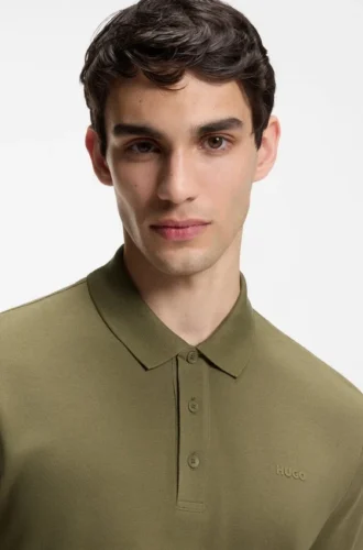 Cotton-piqué polo shirt with logo print