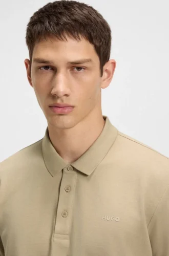 Cotton-piqué polo shirt with logo print