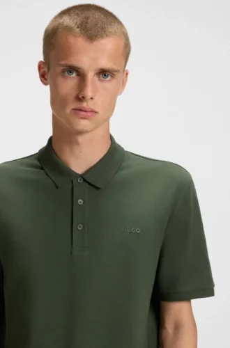 Cotton-piqué polo shirt with logo print