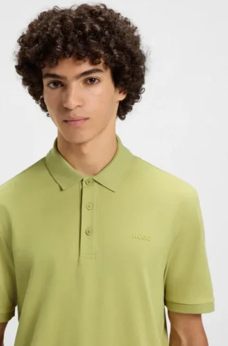 Cotton-piqué polo shirt with logo print