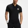 Cotton-piqué polo shirt with tennis artwork