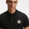 Cotton-piqué polo shirt with tennis artwork