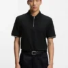 Cotton-piqué polo shirt with zip neck