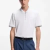 Cotton-piqué polo shirt with zip neck