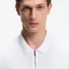 Cotton-piqué polo shirt with zip neck