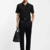 Cotton-piqué polo shirt with zip neck