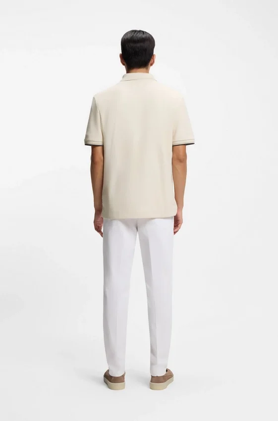 Cotton-piqué polo shirt with zip neck Cotton-piqué polo shirt with zip neck