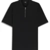 Cotton-piqué polo shirt with zip neck