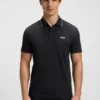 Cotton piqué slim-fit polo shirt with a collar stripe