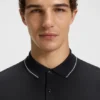 Cotton piqué slim-fit polo shirt with a collar stripe