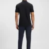 Cotton piqué slim-fit polo shirt with a collar stripe