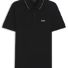 Cotton piqué slim-fit polo shirt with a collar stripe