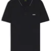 Cotton piqué slim-fit polo shirt with a collar stripe
