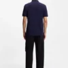 Cotton-piqué slim-fit polo shirt with red logo label