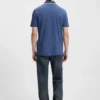 Cotton-piqué slim-fit polo shirt with red logo label