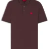 Cotton-piqué slim-fit polo shirt with red logo label