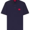 Cotton-piqué slim-fit polo shirt with red logo label