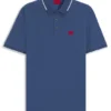 Cotton-piqué slim-fit polo shirt with red logo label