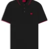 Cotton-piqué slim-fit polo shirt with red logo label