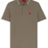 Cotton-piqué slim-fit polo shirt with red logo label