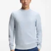 Cotton piqué sweater with logo patch