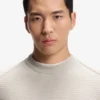 Cotton piqué sweater with logo patch
