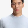 Cotton piqué sweater with logo patch