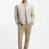 Cotton piqué sweater with logo patch