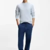 Cotton piqué sweater with logo patch