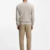 Cotton piqué sweater with logo patch