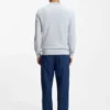 Cotton piqué sweater with logo patch