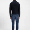 Cotton piqué sweater with logo patch