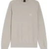 Cotton piqué sweater with logo patch