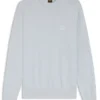 Cotton piqué sweater with logo patch