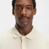 Cotton polo shirt with herringbone structure Cotton polo shirt with herringbone structure