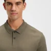 Cotton polo shirt with herringbone structure Cotton polo shirt with herringbone structure