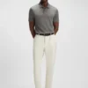 Cotton polo shirt with herringbone structure Cotton polo shirt with herringbone structure
