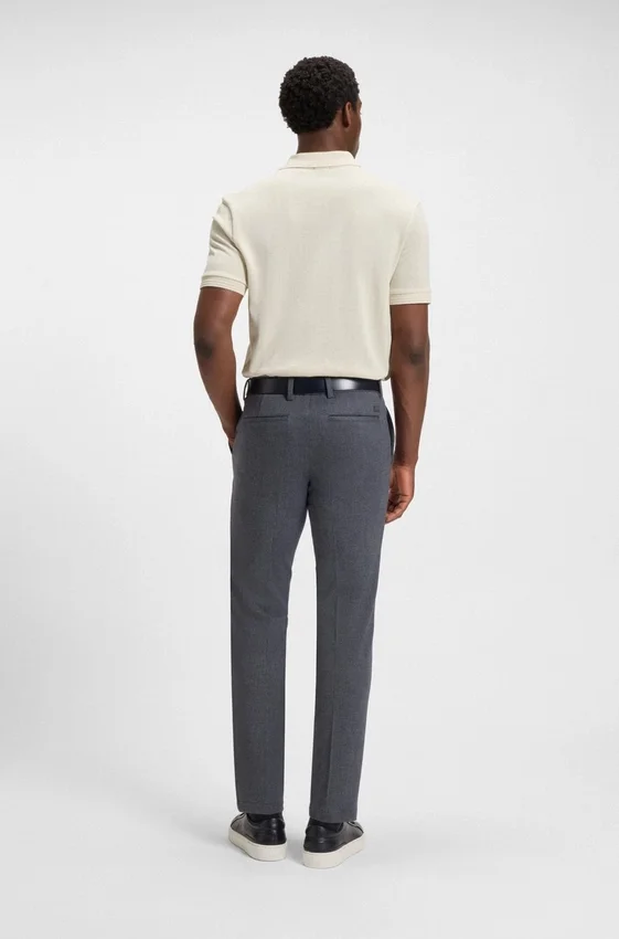 Cotton polo shirt with herringbone structure Cotton polo shirt with herringbone structure